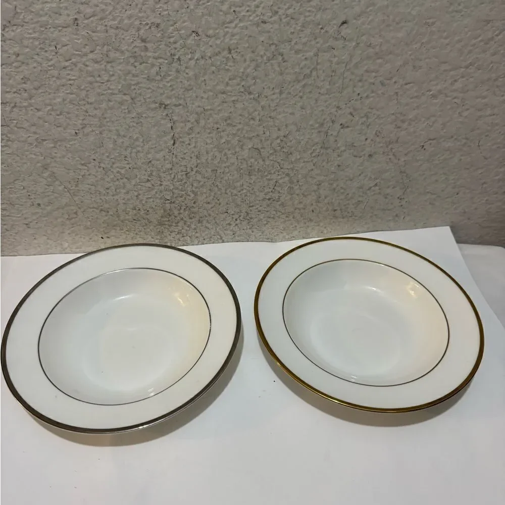 2 Wedgwood Sterling and California Salad Plate bowls Bone China made in England